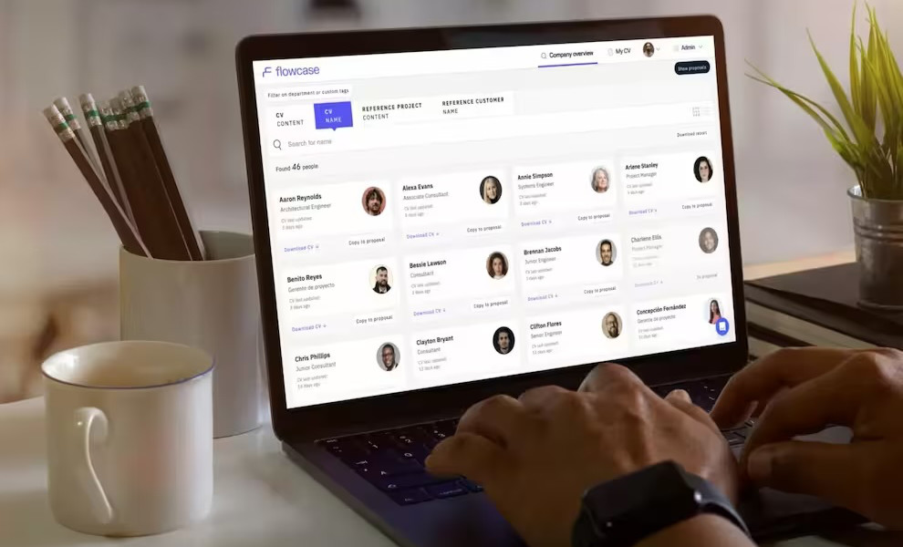 Screenshot of Flowcase app