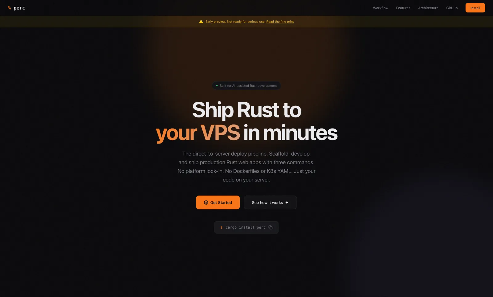 perc website screenshot
