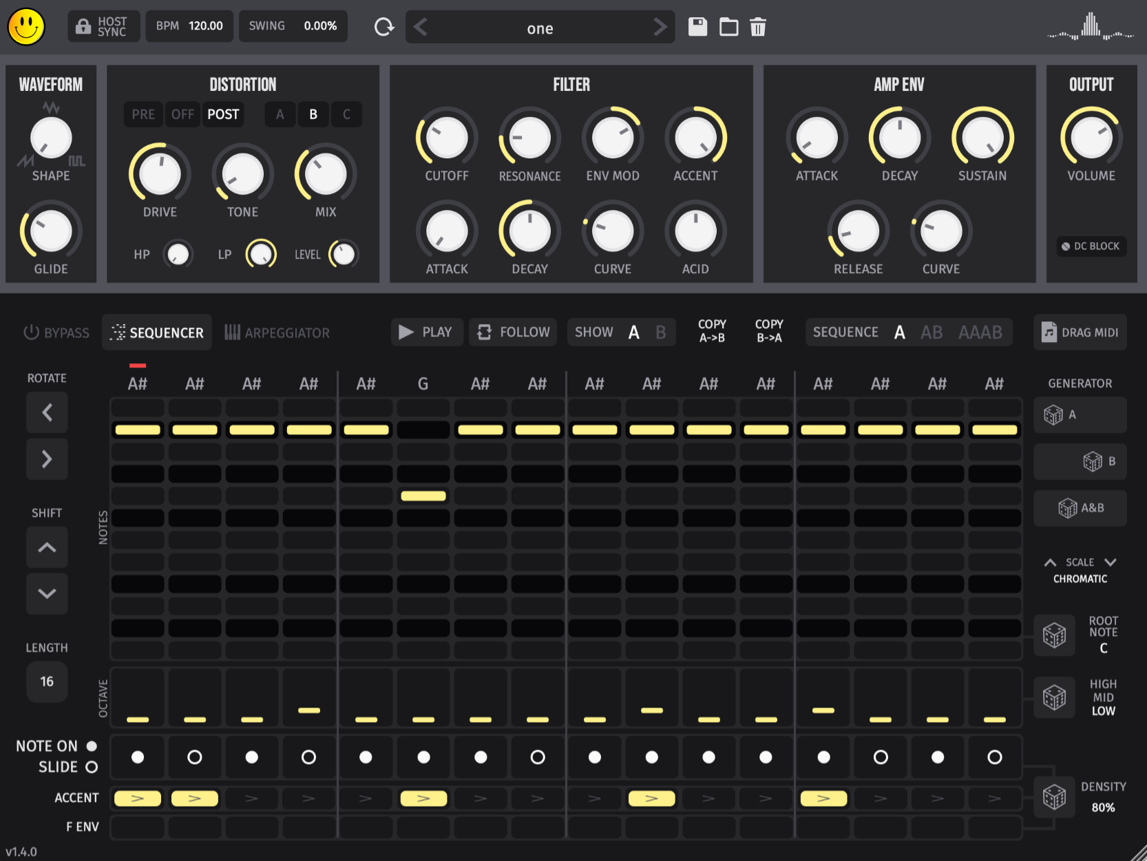 Mi-03 Bassline Synthesiser screenshot
